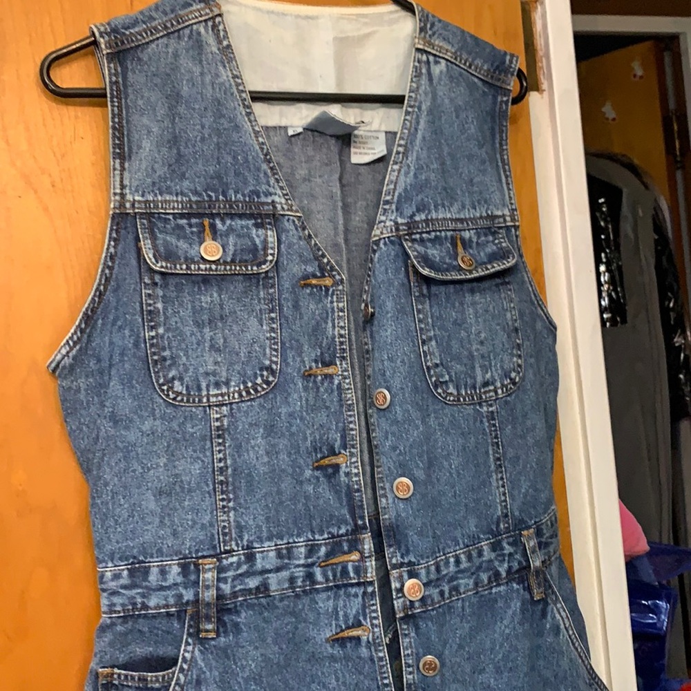 Denim button up dress